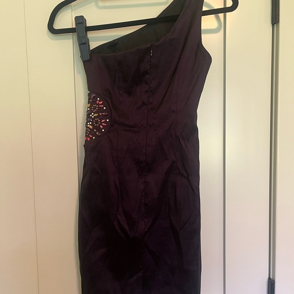 Betsy & Adam One-Shoulder Dress in Deep Purple - Picture 3 of 4